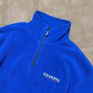 Vintage Chaps Ralph Lauren Blue Fleece Quarter Zip Pullover Jacket
